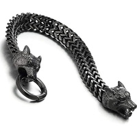 Bracelet pour homme de style sophistiqué en acier inoxydable plaqué or 18 carats, inaltérable, tendance et imposant, pour cadeaux chrétiens