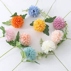 <span class=keywords><strong>Fleur</strong></span> de chrysanthème artificielle en soie en gros, 29 cm, pour décoration de table de mariage, de maison, de fête ou d'hôtel - Product Image 2