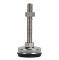 Pieds de nivellement anti-vibration robustes, en acier inoxydable 304 avec base en caoutchouc, filetage M8 M12 M16, supports de machine réglables étanches