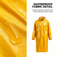 Poncho de pluie réfléchissant en tissu Oxford robuste pour hommes adultes, style coupe-vent une pièce, imperméable de sécurité pour le travail en extérieur