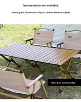 Table pliante d'extérieur en acier au carbone portable pour pique-nique, cuisine, barbecue, camping