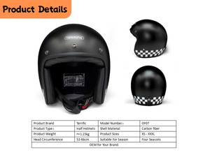 Nouveau produit Style explosion de marque Adventure Dot Half Face Classic Carbon Universal Motorcycle Casques - Product Image 5