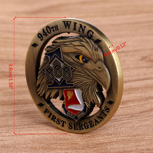 Custom Metal US The First marker Eagle Copper Challenge Coin - Product Image 6