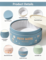 Biodegradable Handmade Eco-Friendly Recycled Art Paper Customizable Size Gift Box for Cookies Desserts Snacks Ribbon Handles