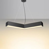 Plafonnier LED carré en V long, coque métallique noire, forme flèche, intensité variable, haute luminosité, idéal pour le bureau - Vente chaude