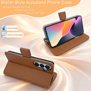 Custodia a Portafoglio in Pelle PU Effetto Litchi con Scomparti Multipli per Carte, Chiusura a Scatto, Funzione Stand e Protezione Antiurto per iPhone 17 Pro - Product Image 2