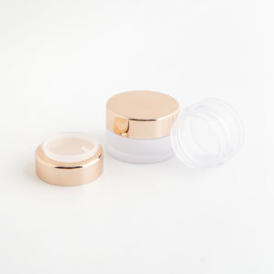 5g 10g 15g 30g 50g 100g 150g 200g 250g Pot d'emballage cosmétique en plastique PETG transparent avec couvercle en or rose Couvercle en or rose - Product Image 2
