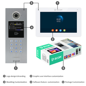 Système d'<span class=keywords><strong>Interphone</strong></span> Vidéo IP Intelligent Bcom, Commutateur PoE, Interphones HD <span class=keywords><strong>pour</strong></span> Immeubles, Sonnette Vidéo, Téléphones de Porte - Product Image 1