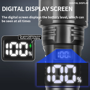 ไฟฉายสปอตไลท์ซุปเปอร์ไบรท์ 30W LED ชนิด C แบบชาร์จไฟได้ พร้อมหน้าจอดิจิตอล ระยะไกล สำหรับใช้งานกลางแจ้ง - Product Image 4