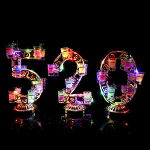 Soporte para Vasos de Cóctel 1314 con Luces LED, para Fiestas de Cumpleaños, Bares, KTV, Discotecas, Decoraciones, Soporte Reutilizable de Alambre de Hierro - Product Image 2