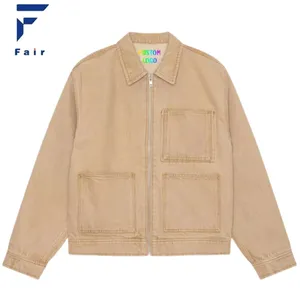 Custom Men's Lightweight Jackets Full Zip Up Light Coat Work Jackets Fall Full Zip Coats Casual Warm Windbreaker Work Outwear