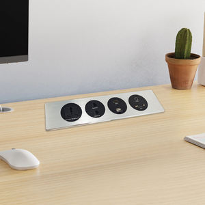 Prise de bureau industrielle encastrée pour hôpital, en aluminium, avec ports USB Type-C PD65W, IP44, prise universelle encastrée - Product Image 4