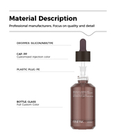 Flacon compte-gouttes cylindrique en verre à dégradé de couleurs personnalisé, flacon de sérum en verre vide de luxe pour l'emballage d'huiles nettoyantes et de soins de la peau