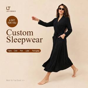 Camicia <span class=keywords><strong>da</strong></span> <span class=keywords><strong>notte</strong></span> lunga autunno-primavera Casual e confortevole <span class=keywords><strong>da</strong></span> <span class=keywords><strong>donna</strong></span> in maglia nuovo stile personalizzato - Product Image 1