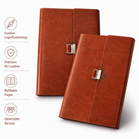 Agenda d'affaires personnalisé en cuir PU A5 avec calculatrice, reliure spirale, carnet multifonction, option de logo personnalisé, 40 feuilles pour le bureau
