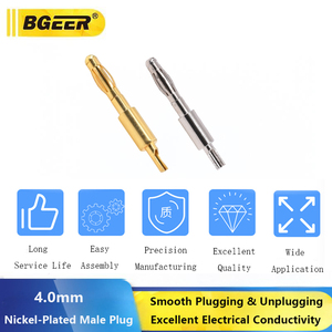 4.0mm バナナプラグ、純銅金メッキ溶接ランタンヘッドピン、ソケットアクセサリーオスコネクタ、電子コネクタ - Product Image 5