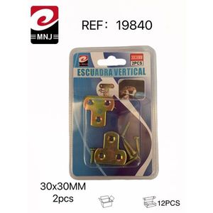 Mnj Escuadra Vertical 30x30mm 2pcs Steel Angle Bracket For Furniture Assembly - Product Image 1