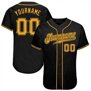Maillot de baseball unisexe de haute qualité à séchage rapide 100% polyester, personnalisé, respirant, anti-humidité, imprimé par transfert thermique, col en V - Product Image 1