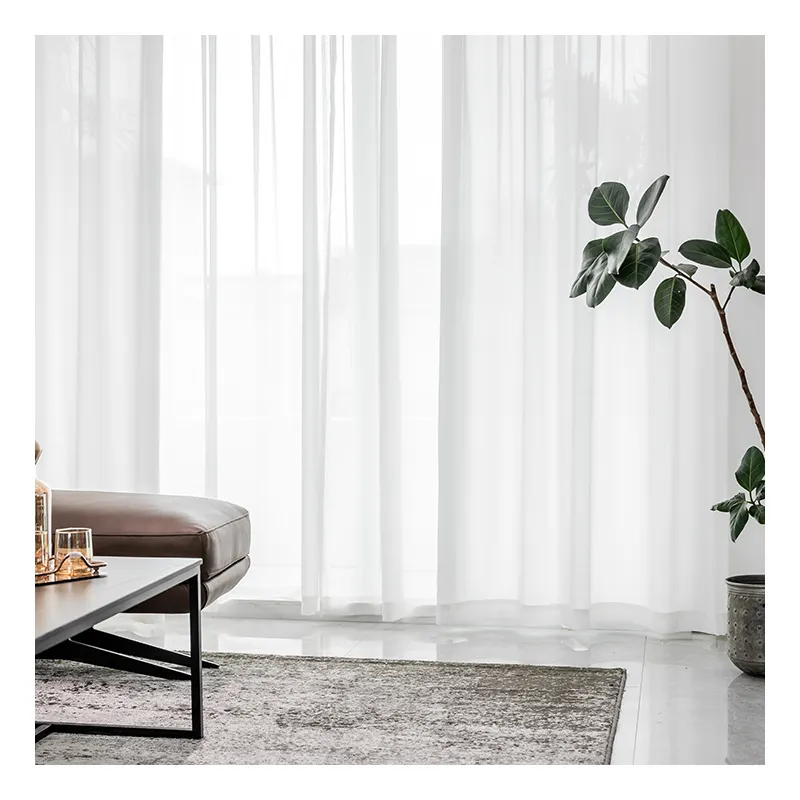Cortinas de apagão 100% brancas 52x84 polegadas, cortinas texturizadas longas, escurecimento de sala, 2 painéis