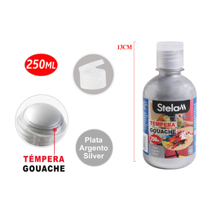 Wholesale Supply of 250ml Silver Gouache Paint for Artists and Crafts Versatile for <b>Canvas</b> Paper Glass Set in <b>Box</b> Packaging - Product Image 1