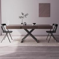 Table à manger moderne de luxe pour la maison, simple, extensible, relevable, en bois de noyer noir, meubles en mélamine, table basse