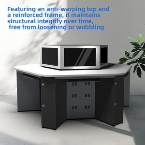 Nhà cung cấp thiết bị giáo dục Bàn hội nghị hình lục giác thang máy điện điều khiển trung tâm Bàn Đào tạo lớn cho nhiều người dùng - Product Image 1