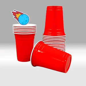 Logotipo personalizado 16oz Vasos De Plastico Mini TAZA ROJA Vasos de chupito Vasos de plástico desechables Vaso de fiesta