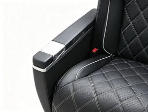 Sièges arrière en cuir Nappa noir avec table pliante pour la rénovation intérieure de fourgonnettes MPV, sièges de voiture modifiés MPVBC0061 en cuir pour l'arrière - Product Image 5