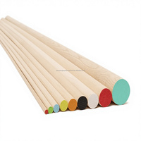 Vente en gros de tiges en bois, longueur 1219,2 mm, diamètres de 3,2 mm à 22,2 mm, directement de l'usine, idéales pour la fabrication de meubles, le bricolage et le jardinage