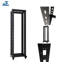 Baie de serveur réseau ouverte à 4 montants 25U-55U, profondeur 600 mm, avec roulettes, AZE IP20, acier SPCC, certifiée CE, en stock