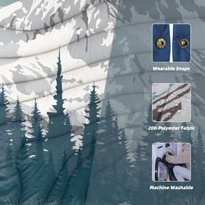 Outdoor Camping Blanket Sherpa Lining Warm Thick Camp Blankets Puffy Ultralight Soft Poncho DWR Camping Quilt for Cold Weather - Product Image 2