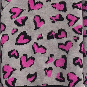 Suéter Corto de Punto con Cuello Redondo y Estampado de Corazones de Leopardo para Mujer, Estilo Y2K, Color Rosa, con Ribete en Contraste - Product Image 3