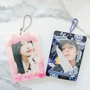 Anime Custom Acrylic Photocard Holder Keyrings Make Your Own Design Photo Charms Card Holder - Product Image 5
