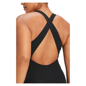 Mono de Yoga con Cuello en V para Mujer, Espalda Cruzada y Detalle Trenzado, Tejido Doble Cepillado para Deportes Casuales, OEM ODM - Product Image 4