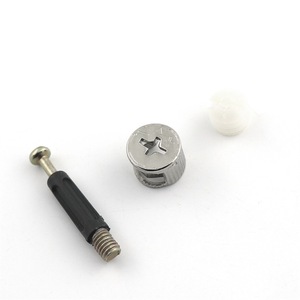 Conector Tres en Uno Hardibosi, Niquelado, de Hierro y Plástico, Herraje para Muebles, Rueda Excéntrica, Fijación para Armarios y Gabinetes - Product Image 4