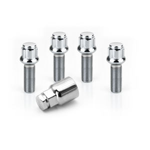 M14 * 1,5 Asiento de bola R14 Perno de bloqueo de rueda de acero Nueva condición 72535R14 Tornillos de neumático <span class=keywords><strong>antirrobo</strong></span> con acabado liso con embalaje de ampollas - Product Image 1