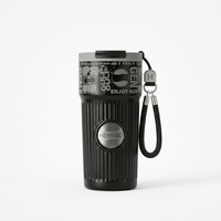Tasse de bureau isotherme à double paroi en acier inoxydable écologique réutilisable avec paille rabattable pour café et eau