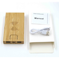 Estación de Carga Portátil Inalámbrica de Bambú y ABS Personalizada, YB-12, 10000mAh, 22.5W, Carga Súper Rápida, Batería de Litio-Polímero