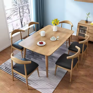 Juego de Comedor Rectangular de 4/6/8 Plazas <span class=keywords><strong>Muebles</strong></span> Contemporáneos de Madera Maciza con 6 Opciones de Sillas para Uso Doméstico en Comedor - Product Image 6