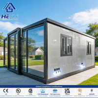 Casa Contenedor Prefabricada Expandible de 40/20 Pies Lista para Habitar, Moderna, con 1, 2, 3, 4 o 5 Dormitorios, en Venta, Casa Móvil Tipo Cabaña