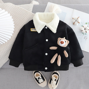 <span class=keywords><strong>Manteau</strong></span> pour enfants hiver extérieur garçon doublé polaire dessin animé ours veste mode bébé chaud coton vêtements de plein air - Product Image 3