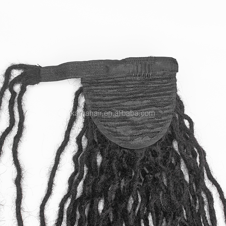[KAMA Dreads] Human Hair Crochet Locs Extensions 16" Wrap Around Dreadlock Ponytail with Magic Paste Detail Section 5