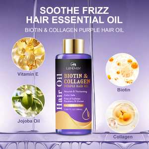 Label privé soins capillaires protection de la couleur sans sulfate sans parabènes violet biotine shampooing et après-<span class=keywords><strong>shampoing</strong></span> pour blondes cheveux gris - Product Image 6