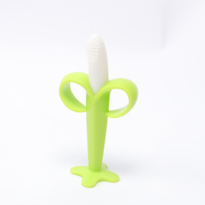 Cabeza redondeada diseño precioso plátano <span class=keywords><strong>forma</strong></span> <span class=keywords><strong>mordedor</strong></span> bebé <span class=keywords><strong>de</strong></span> silicona para la venta - Product Image 3