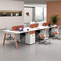 Bureau de direction moderne haut de gamme, plusieurs postes, armoire de rangement grande capacité, logo personnalisable, construction en bois durable