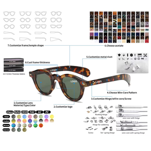 Kacamata mewah untuk pria kacamata hitam asetat Retro kacamata 2025 perlindungan Uv kacamata persegi terpolarisasi - Product Image 5