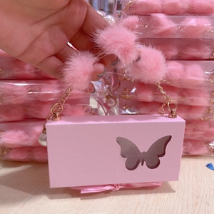 Unique Lashpackaging Customize Box Eyelash Cases With Chain false eyelash packaging box Custom Logo Eyelash Package
