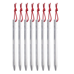 Accesorios para Tiendas de Campaña: Estacas de Aluminio Rojas Ajustables de 18 cm y Cuerda de Sujeción Ultraligeras para Exteriores - Product Image 5