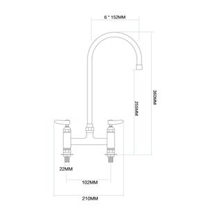 Robinet de cuisine en laiton certifié LEED, écologique, pour évier commercial, robinet de plomberie - Product Image 2