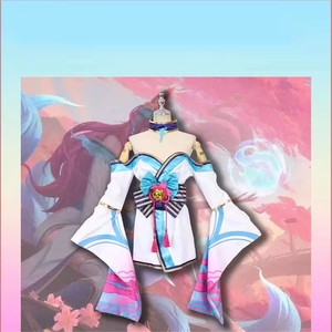 Meilleur Costume de jeu de vêtements d'Halloween pour femmes <span class=keywords><strong>League</strong></span>-<span class=keywords><strong>of</strong></span>-Legends Cosplay Ahri Roleplay Dress avec accessoires - Product Image 2